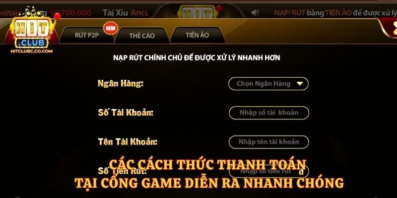 Các cách thức thanh toán tại cổng game diễn ra nhanh chóng
