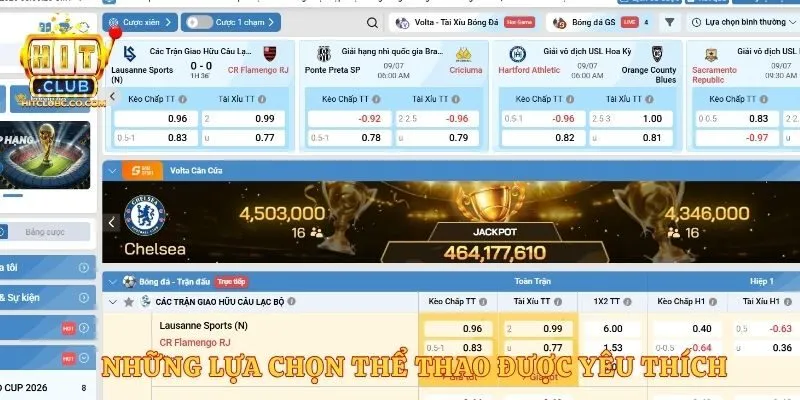 Những lựa chọn thể thao được yêu thích