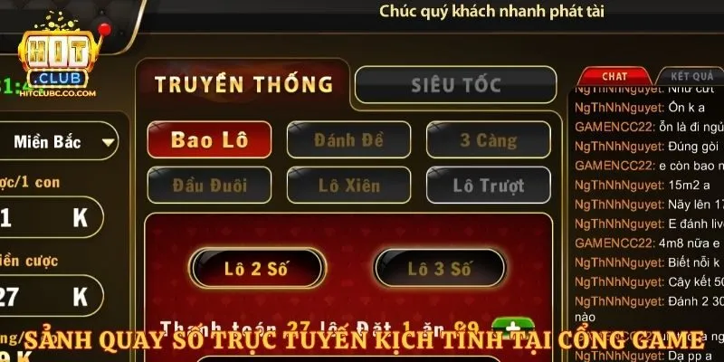 Sảnh quay số trực tuyến kịch tính tại cổng game